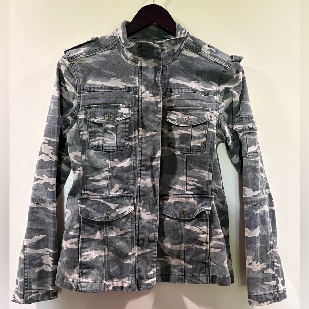 Kensie Jeans Camouflage Utility Jacket Size Small